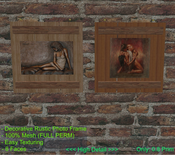 Two Beautiful Decorative Rustic Frames. Mesh (Full Perm).