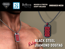 [7/11] Diamond DogTag Black Steel Ruby