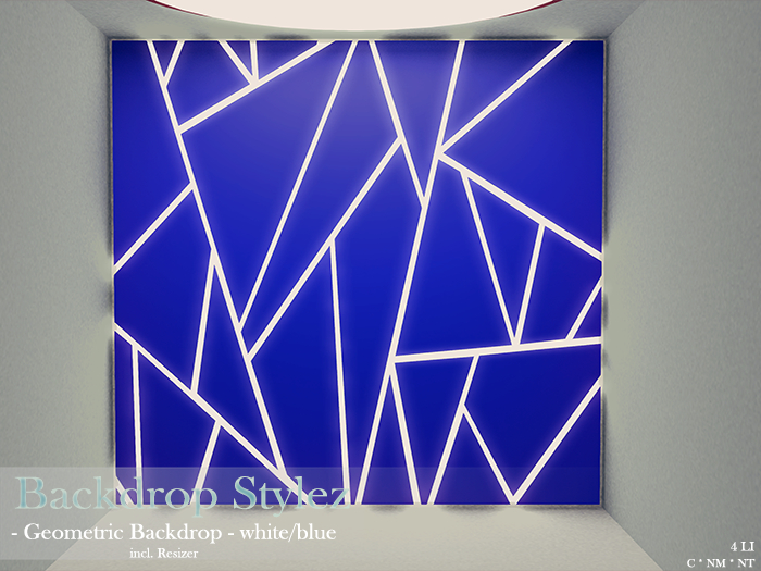 Backdrop Stylez - Geometric Backdrop - white/blue