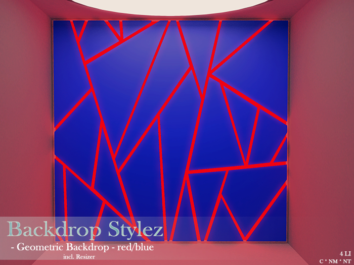 Backdrop Stylez - Geometric Backdrop - red/blue