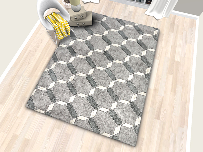 Modern Pattern Grey White Area Rug #20 