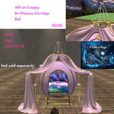 PRINCESS CARRIAGE ADD ON BED CANOPY DRAPES-BOX