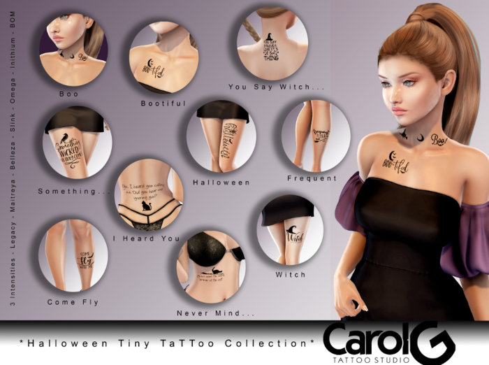 [CAROL G] Tattoo: Halloween Tiny TaTToo Collection - 10 Tattoos