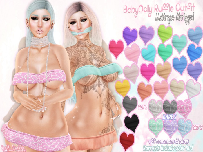 *HolliPocket* BabyDolly Ruffle Outfit (ROSE) UNRIGGED
