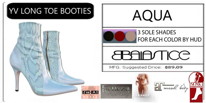 Baiastice_Yv Long Toe Booties-Aqua