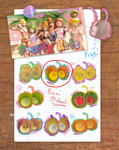 Pixa ~ Fruity Hats [Mango]