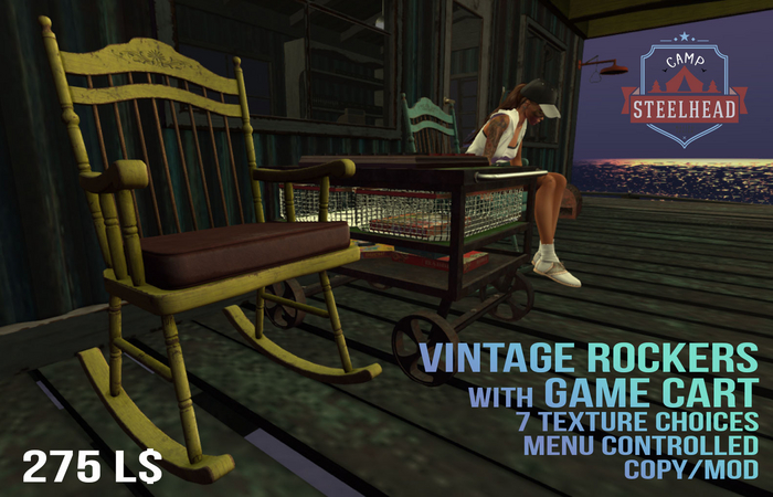 Steelhead Vintage Rocking Chair and Game Cart