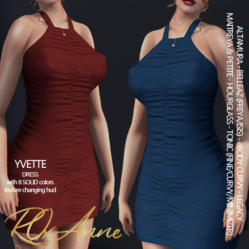 ROxAnne - YVETTE DRESS _ WITH HUD solids