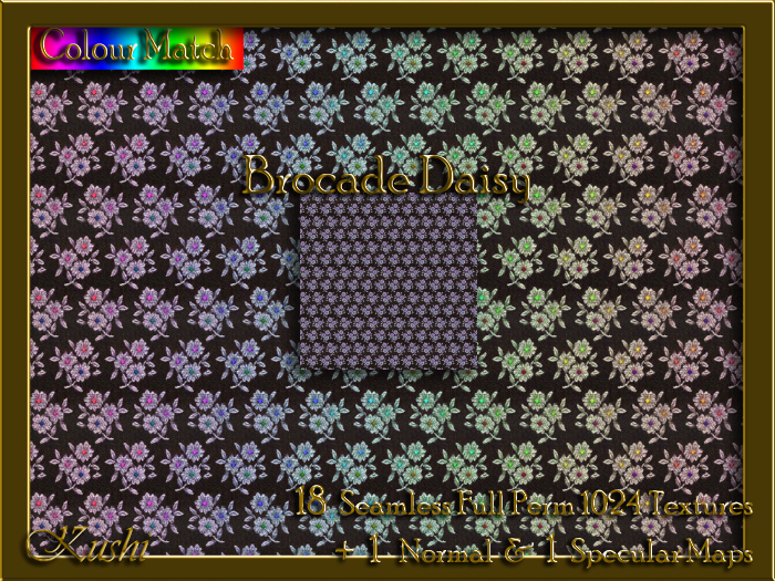 Brocade Daisy Seamless Texture Set