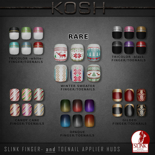 KOSH - Slink Applier TRICOLOR -black- TOENAILS