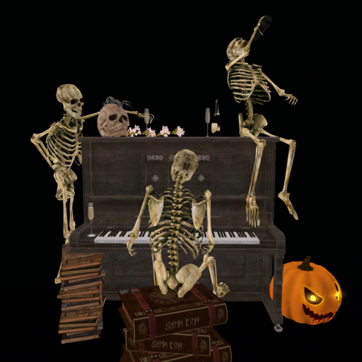 MC Halloween Piano Party Skeletons