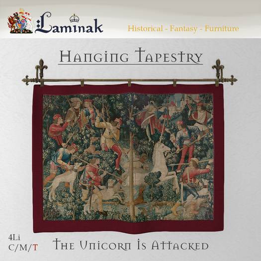 Laminak - Wall Tapestry - The Unicorn is Attacked