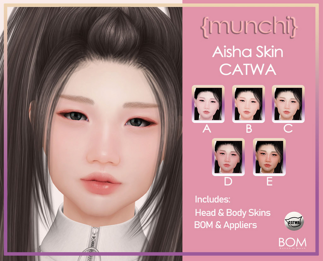 {munchi} Aisha CATWA Skin FATPACK