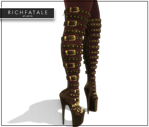 $RICH FATALE - SACE GLADIATOR HEEL - COCOA