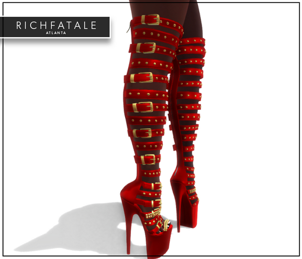 $RICH FATALE - SACE GLADIATOR HEEL - ROUGE