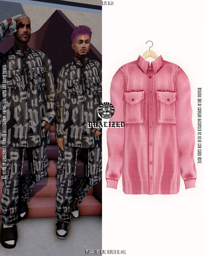DUALIZED.-_-. Long Button Up. (Pink)