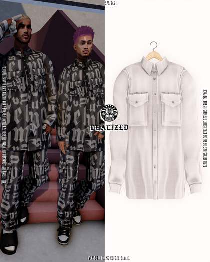 DUALIZED.-_-. Long Button Up. (White)