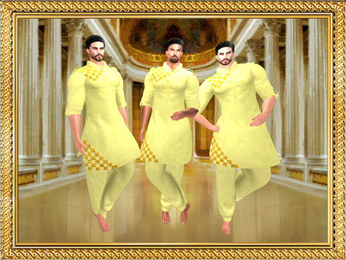 RI-PATHANI DRESS WITH TOPI GIANNII LEMON