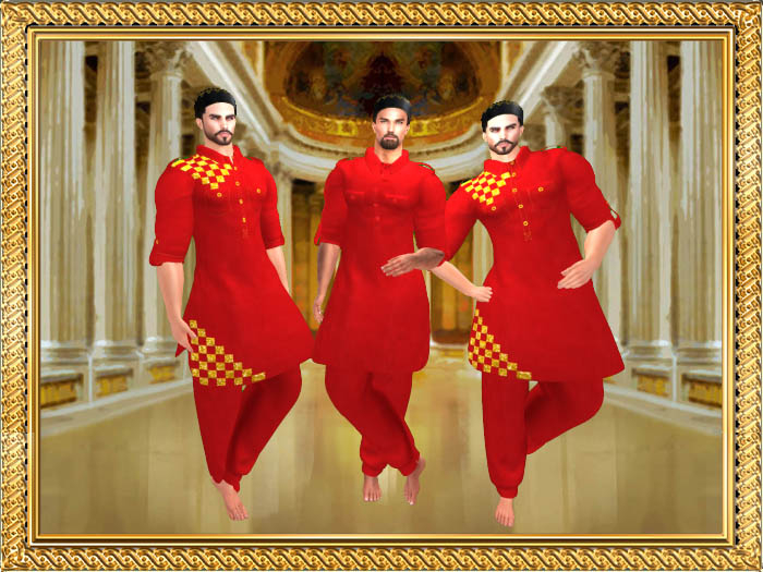 RI-PATHANI DRESS WITH TOPI GIANNII RED