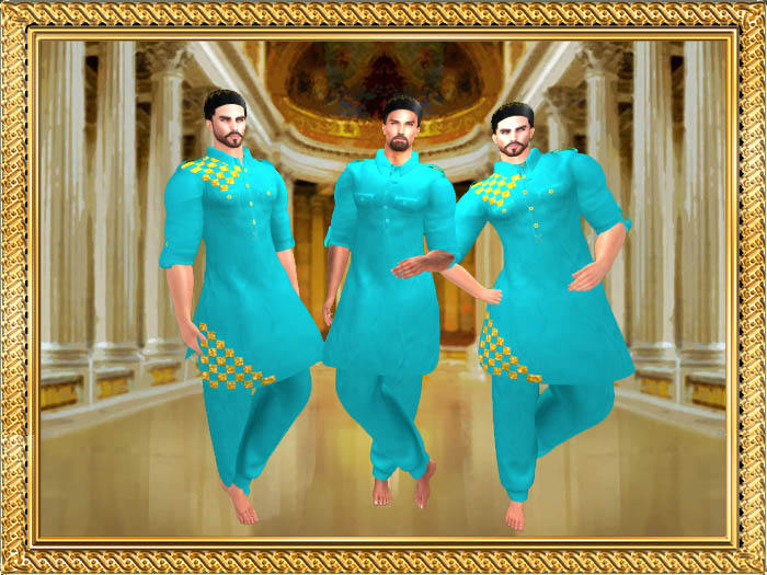 RI-PATHANI DRESS WITH TOPI GIANNII SKY