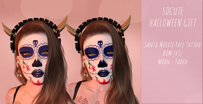 SoCute - GIFT Santa Muerte Face Tattoo BOM (V1)(WEAR)