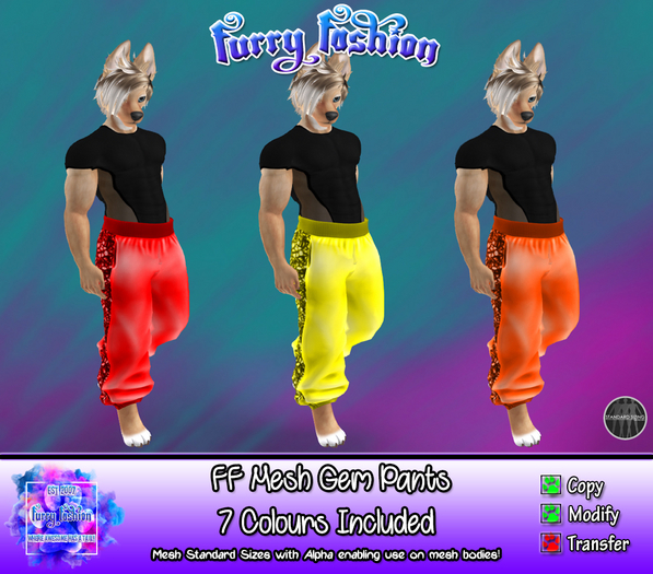 ~FF~ Mesh Gem Pants Blue