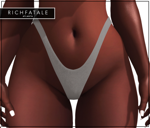 $RICH FATALE BASICS - HIGH WAIST THONG - STONE