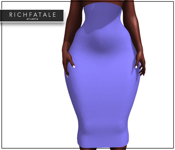 $RICH FATALE BASICS - HIGH WAIST SKIRT - PERIWINKLE