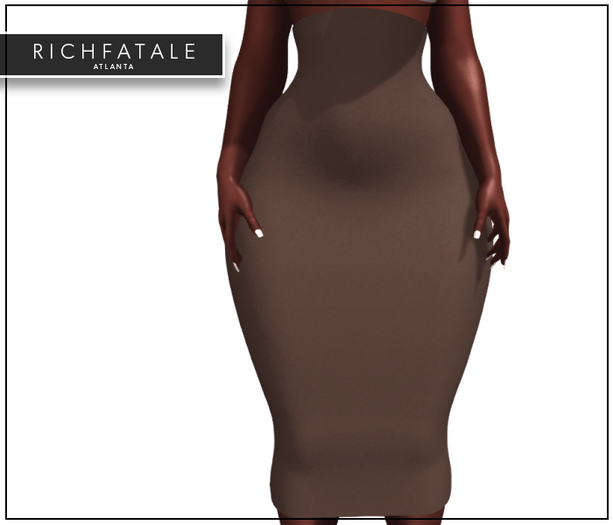 $RICH FATALE BASICS - HIGH WAIST SKIRT - COCOA