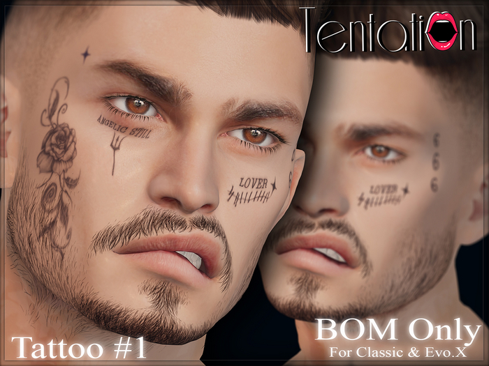 * TentatioN * UNISEX Tattoo FACE #1 (Update EVO.X)