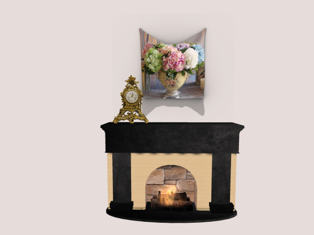 Fire Place  With Clock