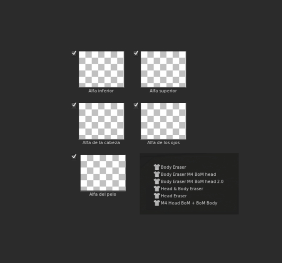 Head & Body Erasers (alphas pack) 