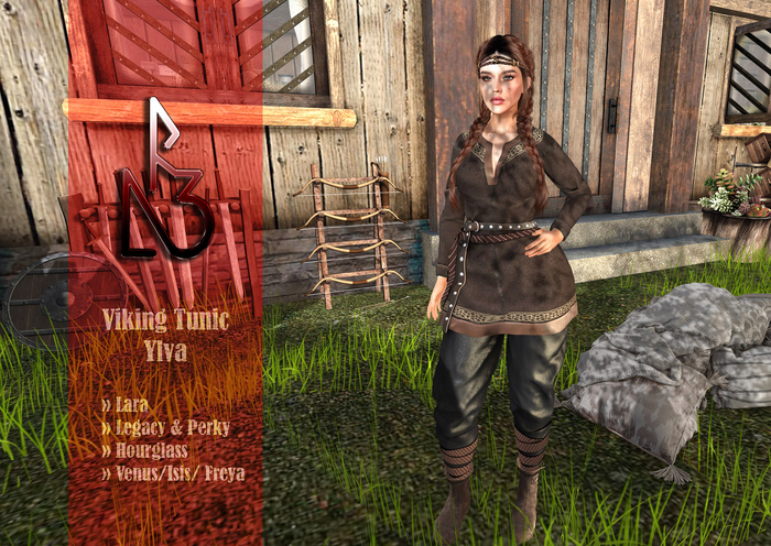 //R3D// Viking Tunic Ylva - Dark Brown