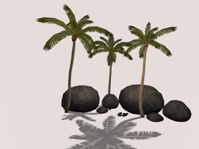 3 palm trees