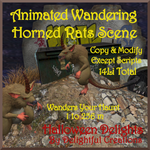 Wandering Animated Horned Rat Scene