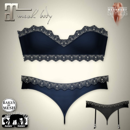 *SM* Legacy Applier Coordinates Lace Lingerie Blue + BoM