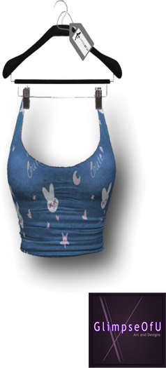 GlimpseOfU Janis Garayt Pulled up Bunny Tank top Blue 2 Boxed
