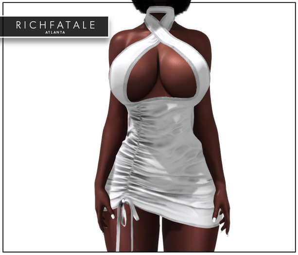 $RICH FATALE BASICS - CRISSCROSS BODYCON - SNOW