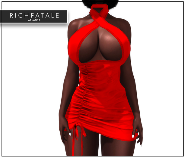 $RICH FATALE BASICS - CRISSCROSS BODYCON - ROUGE
