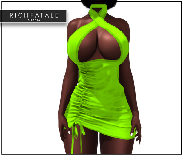 $RICH FATALE BASICS - CRISSCROSS BODYCON - SLIME
