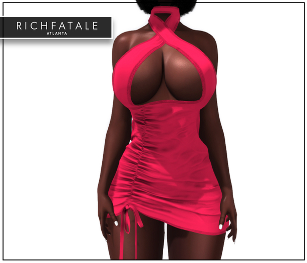 $RICH FATALE BASICS - CRISSCROSS BODYCON - CORAL