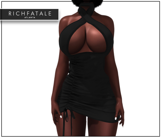 $RICH FATALE BASICS - CRISSCROSS BODYCON - ONYX