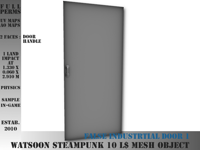 False industrial door 1 - 1 LI - FULL PERM Mesh