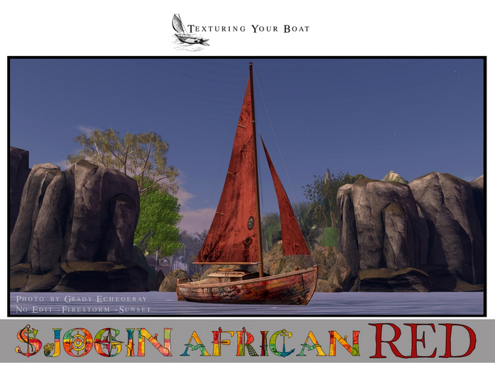 SJOGIN AFRICAN RED texture design. Red Sails.