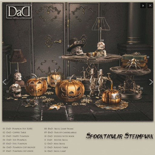 14 -DaD- Spooktacular Steampunk- Skull Lamp  m/t box