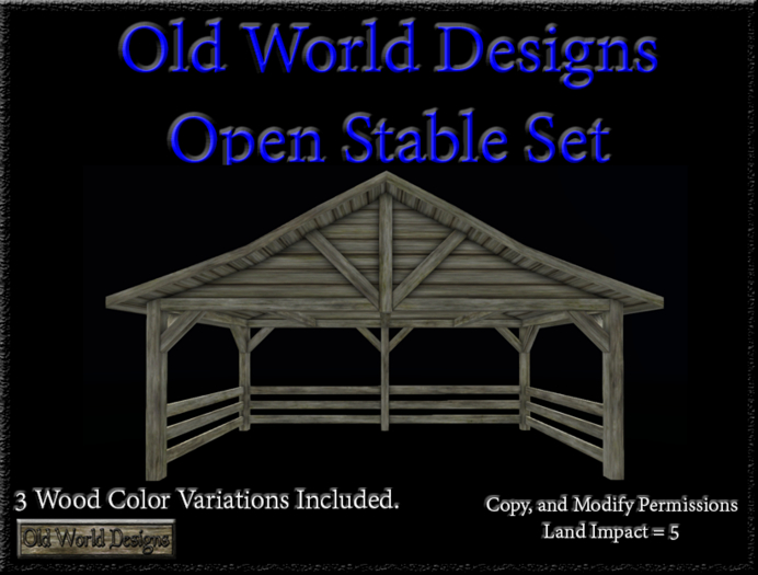 Old World Designs Open Stable / Sales Booth with 3 Texture Color Variations Included