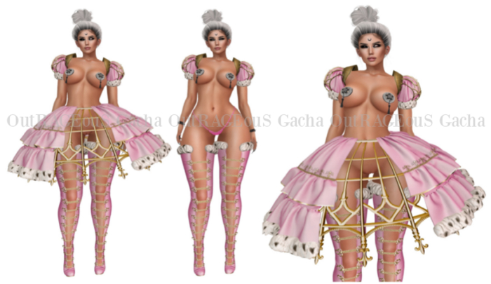 Violent Seduction - Madame Chevaliere 3 Piece Set - Pink
