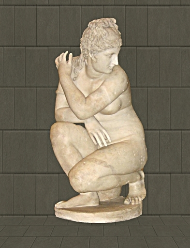 Nude: Crouching Venus Statue