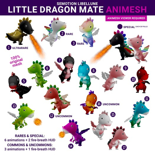 SEmotion Libellune Little Dragon Mate Animesh #2 RARE