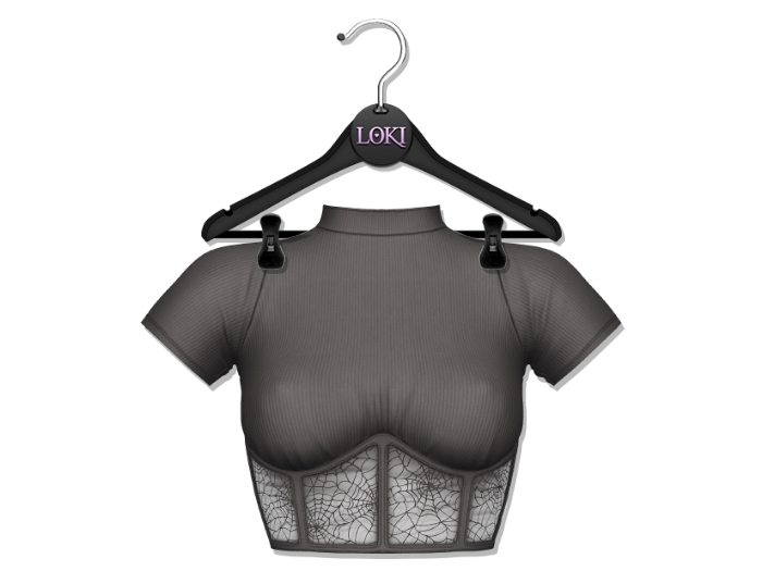 Loki - Webby Corset Top - Grey